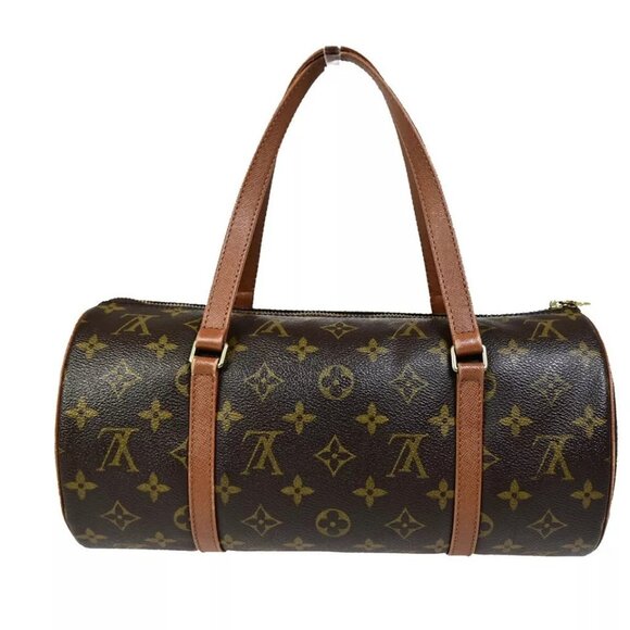 LOUIS VUITTON Logo PAPILLON 30 Hand Bag Monogram Leather Brown